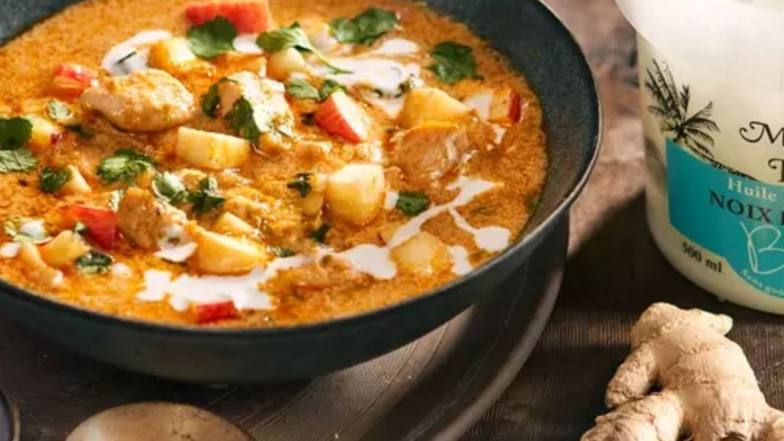 Curry de poulet à l’huile de coco