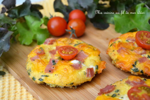 Toasts - omelettes au jambon, gruyère et cheddar