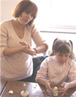 sandrine en pleine activité artistique