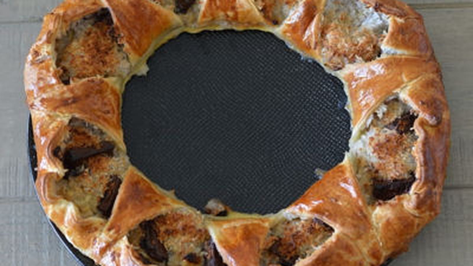 Quiche banane, chocolat et coco
