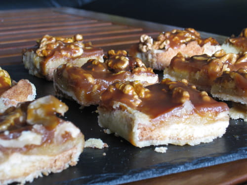 Tarte aux noix, frangipane et caramel au beurre salé
