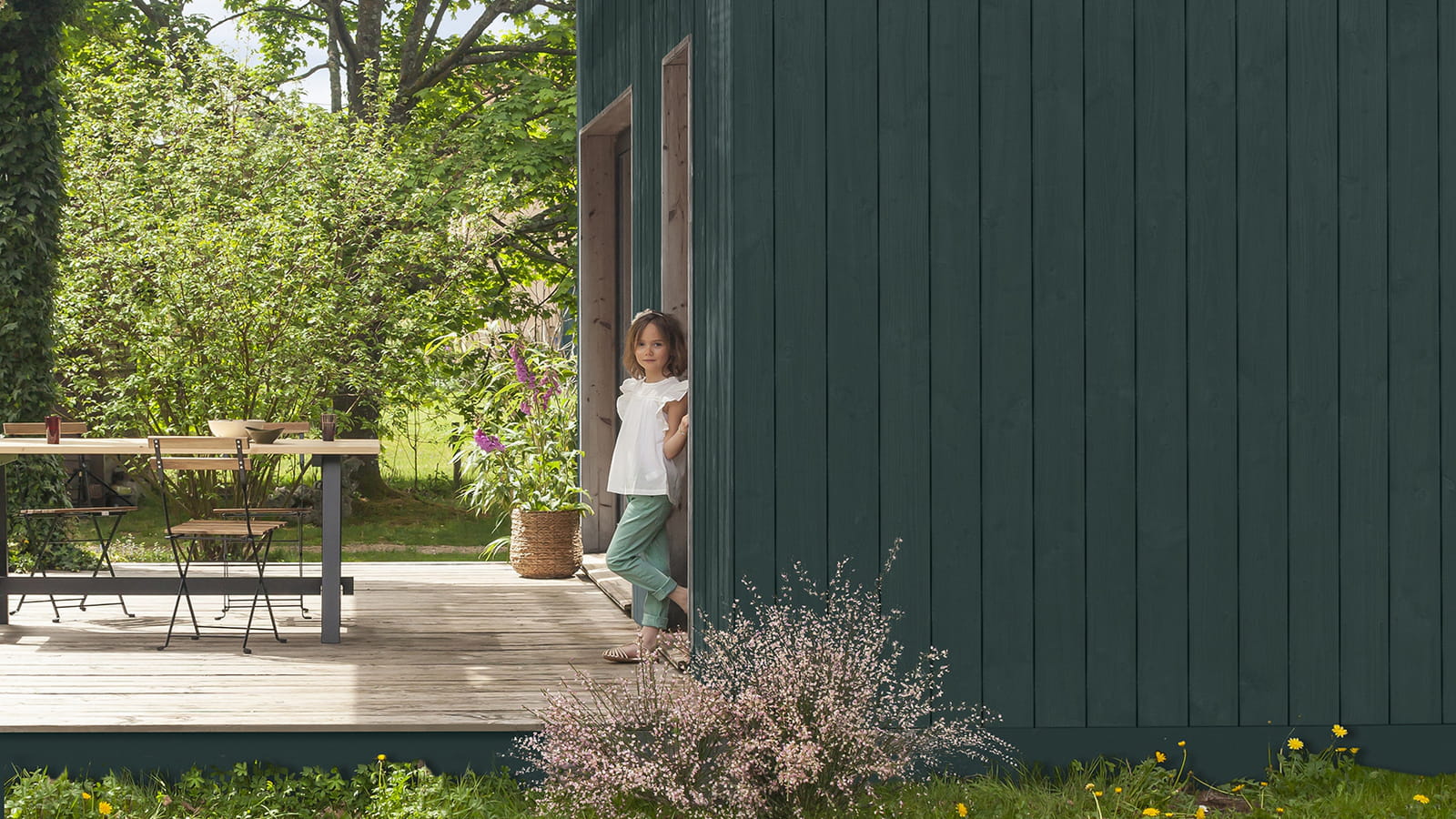 Cabane de jardin embellie