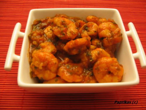Crevettes à la sauce tomate