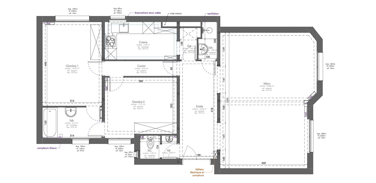 Le plan avant travaux