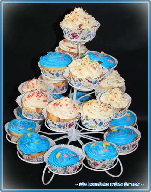Cupcakes pêches-canelle et chocobon