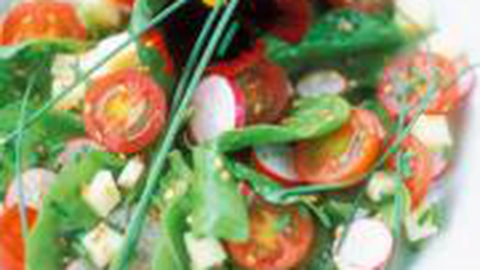 Pousses d'épinards-légumes confits