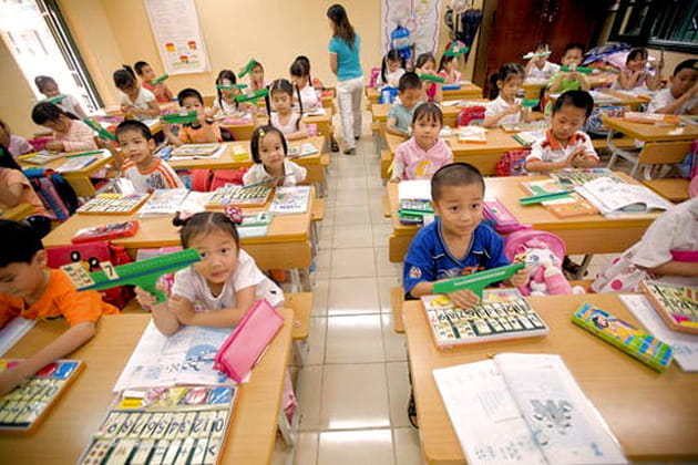 Un cours de mathématiques au Vietnam