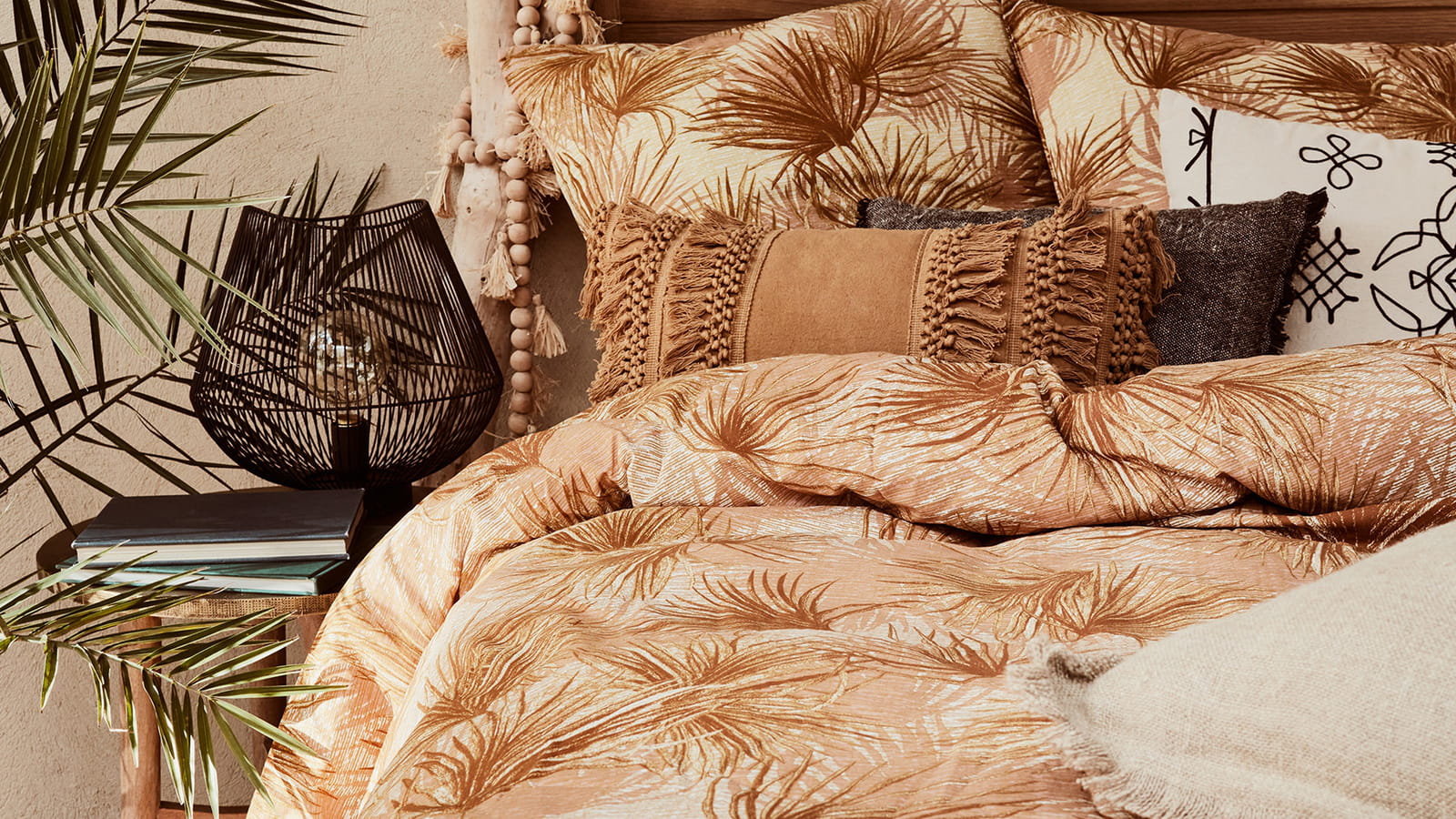 Linge de lit palmiers
