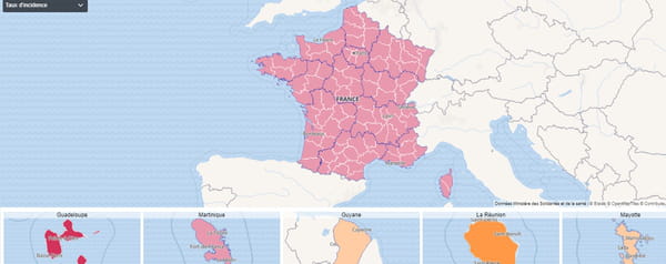Carte du taux d'incidence en France au 19 octobre