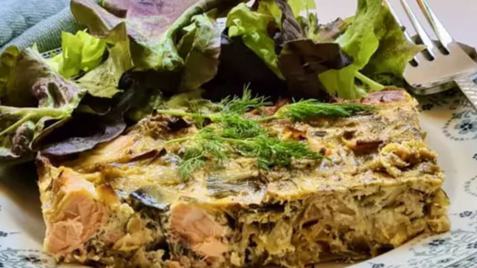 Gratin de saumon aux poireaux et à l'aneth