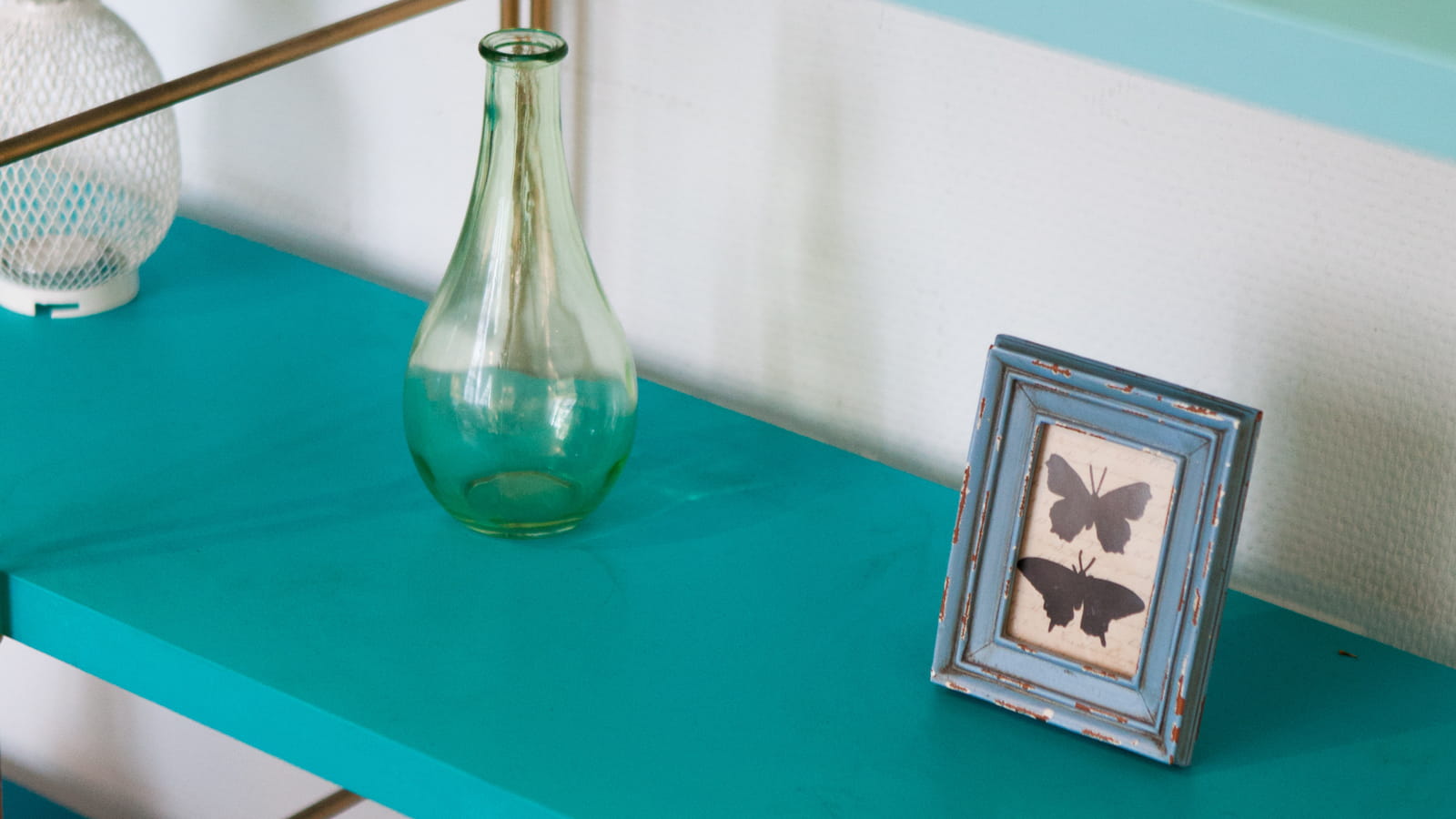 Étagère dégradé turquoise