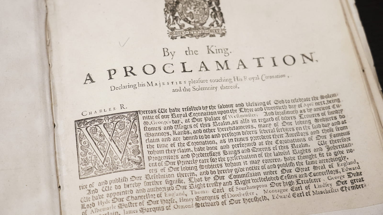 Livre de proclamation du couronnement