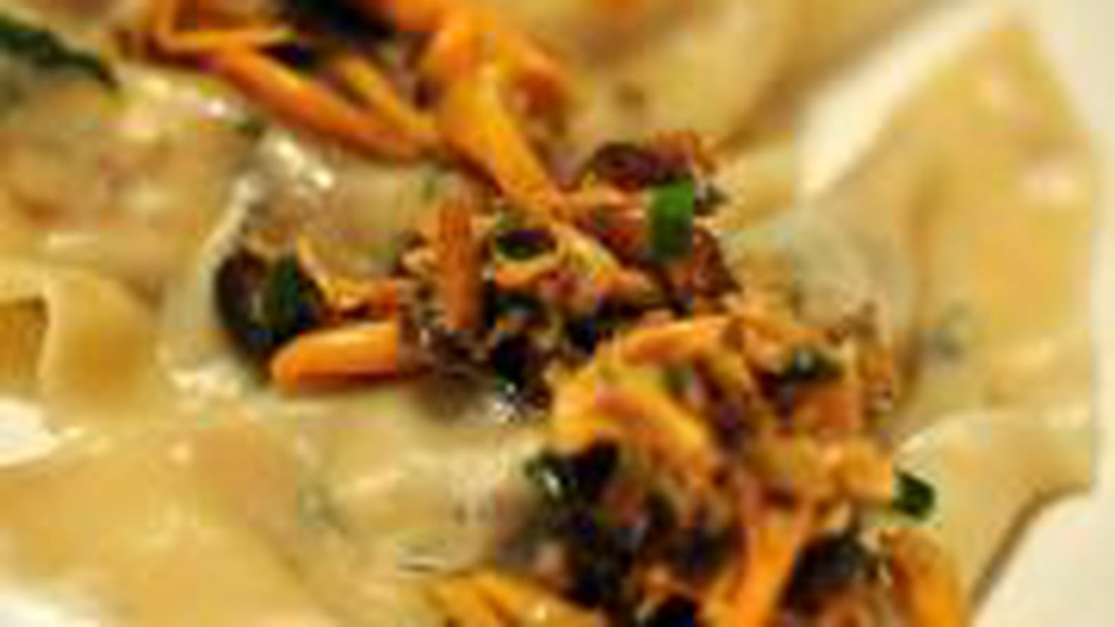 Ravioles dinde foie gras chanterelle