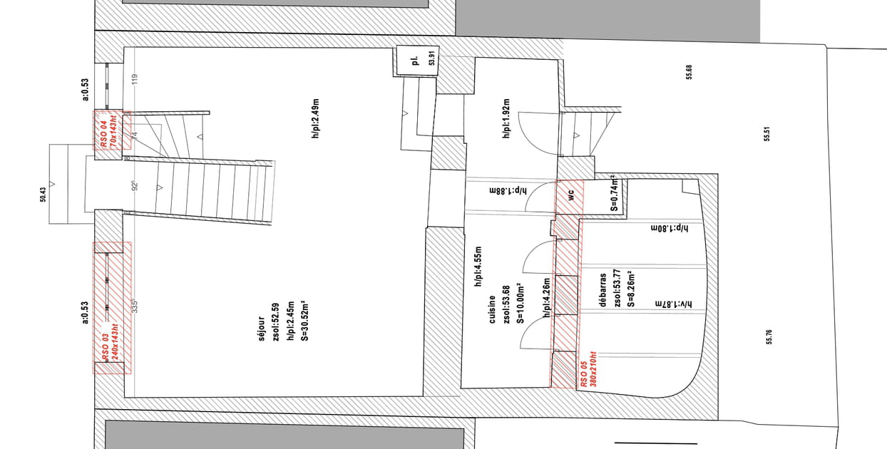 Le plan du 1er &eacute;tage avant travaux