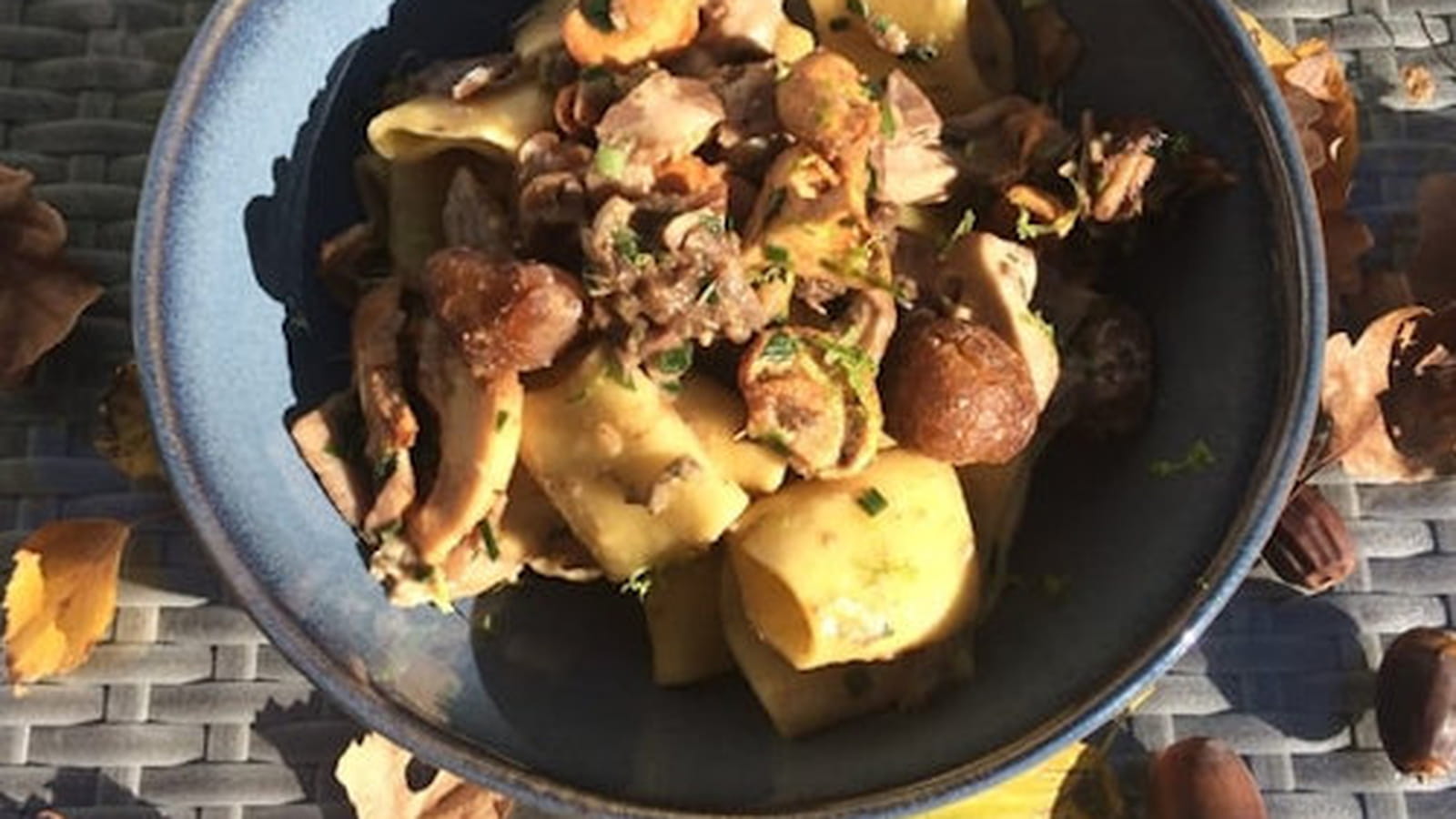 Pâtes aux cèpes et châtaignes