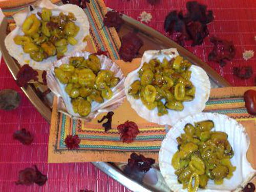 Coquilles de la mer à l'indienne
