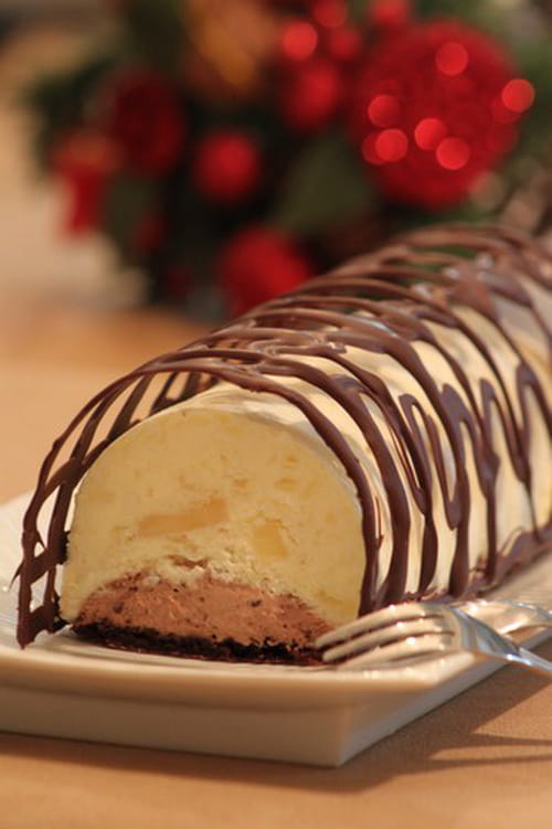 Bûche glacée ananas et chocolat