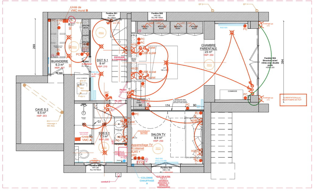 Le plant du sous-sol apr&egrave;s travaux