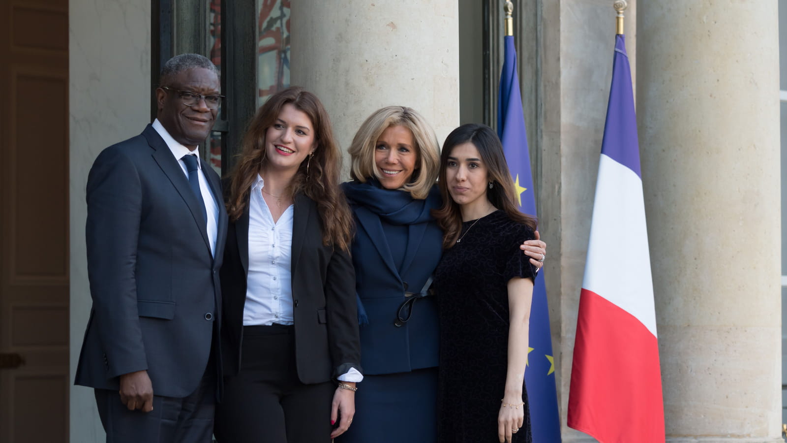 Denis Mukwege, Marlène Schiappa, Brigitte Macron et Nadia Murad