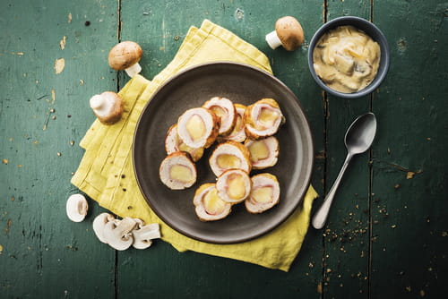 Ballotines de pintade aux champignons et à la raclette Richesmonts