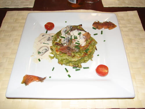 Nids au saumon fumé et à la mozzarella