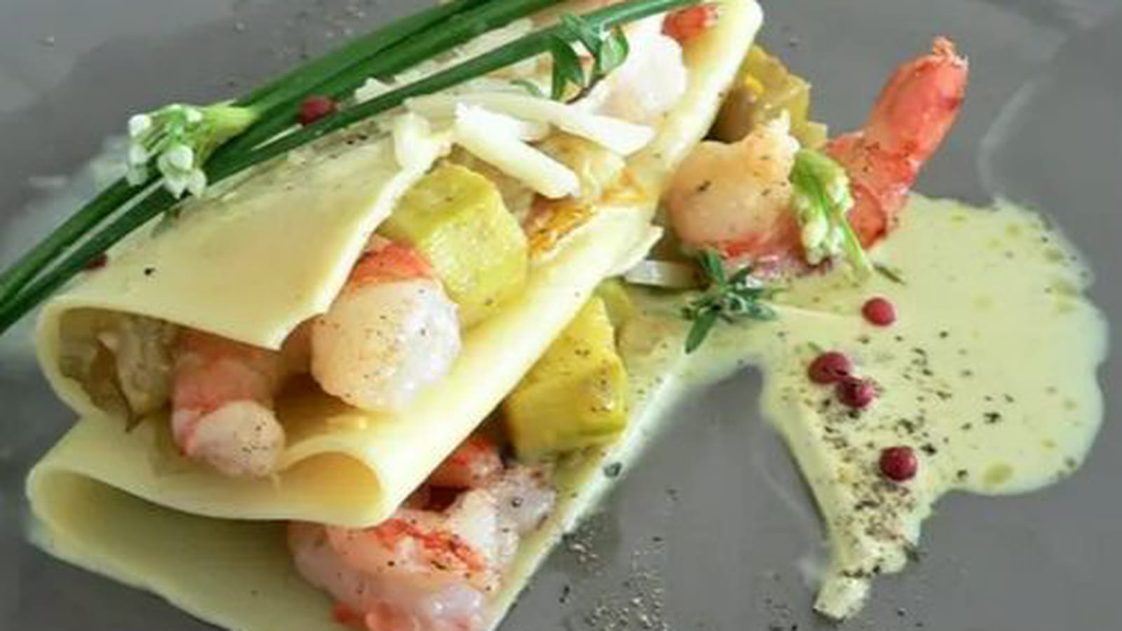 Lasagne, crevettes et légumes aux parfums indiens