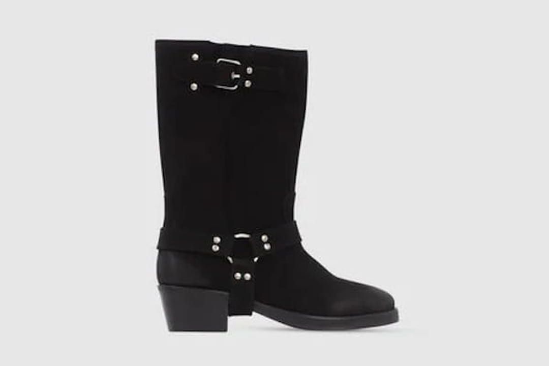 boots motardes noires femme