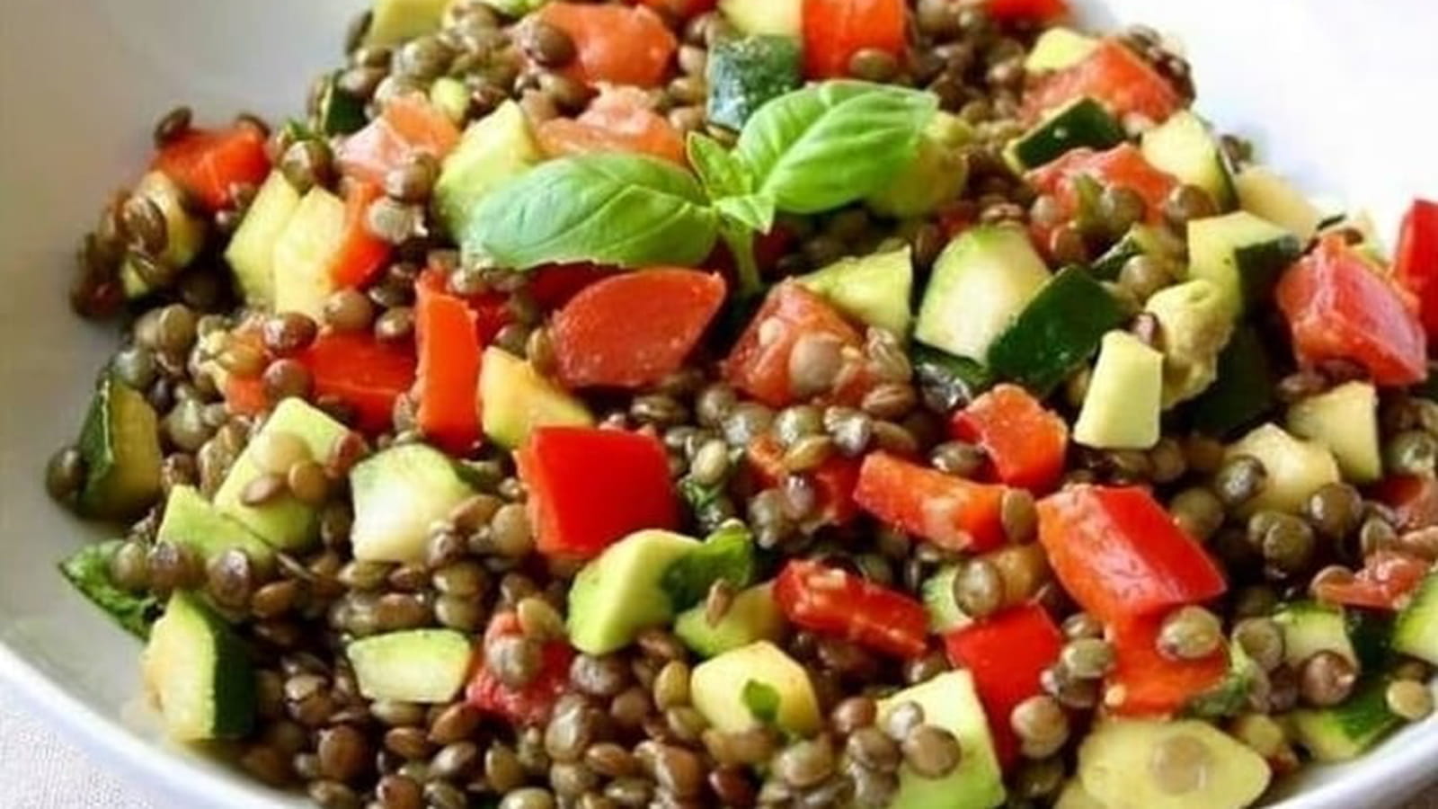 Salade de lentilles aux légumes