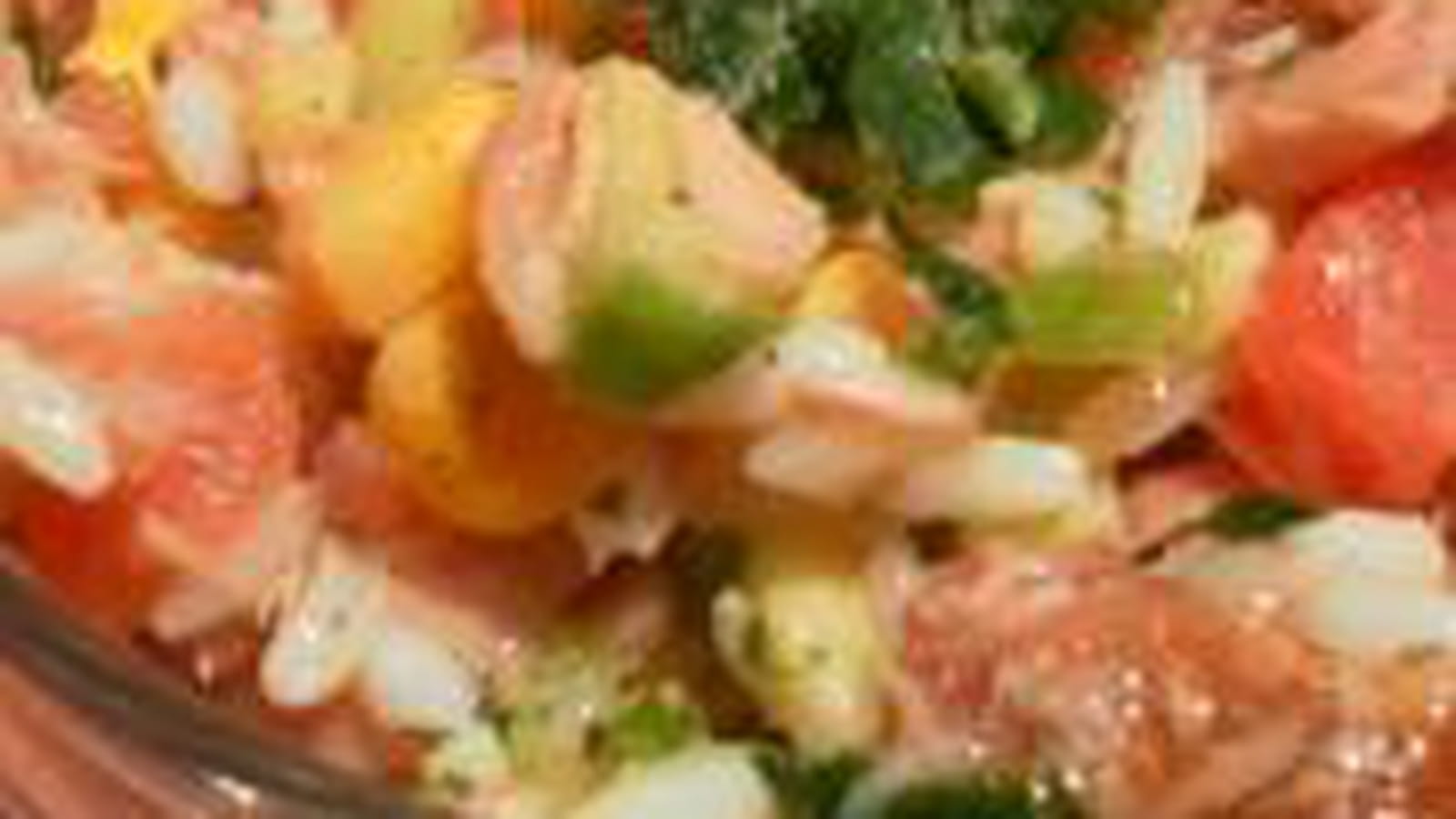Salade de riz, pomme, concombre