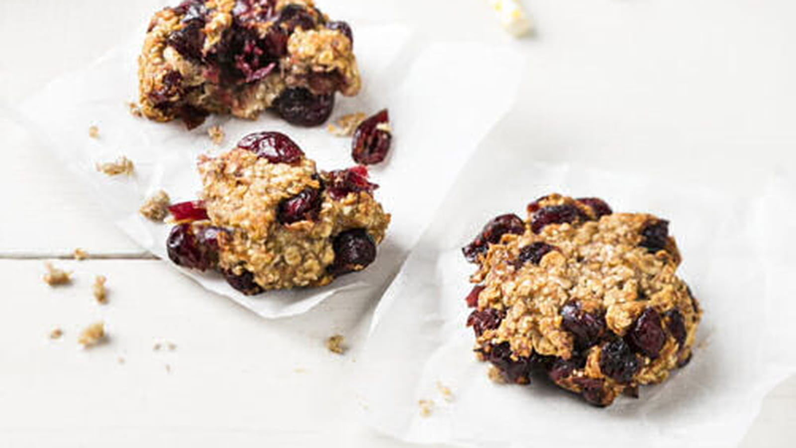 Cookies de flocons d'avoine, bananes et cranberries