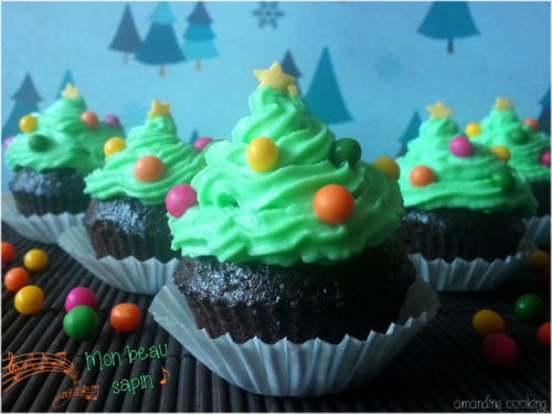 Cupcakes sapin de Noël