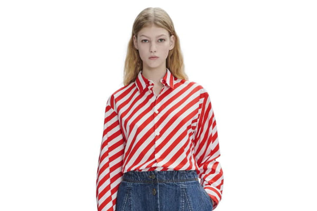 Chemise ample à rayures diagonales