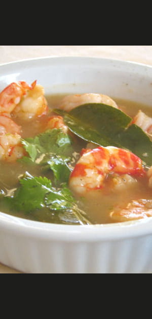 Crevettes sauce citron vert et citronnelle