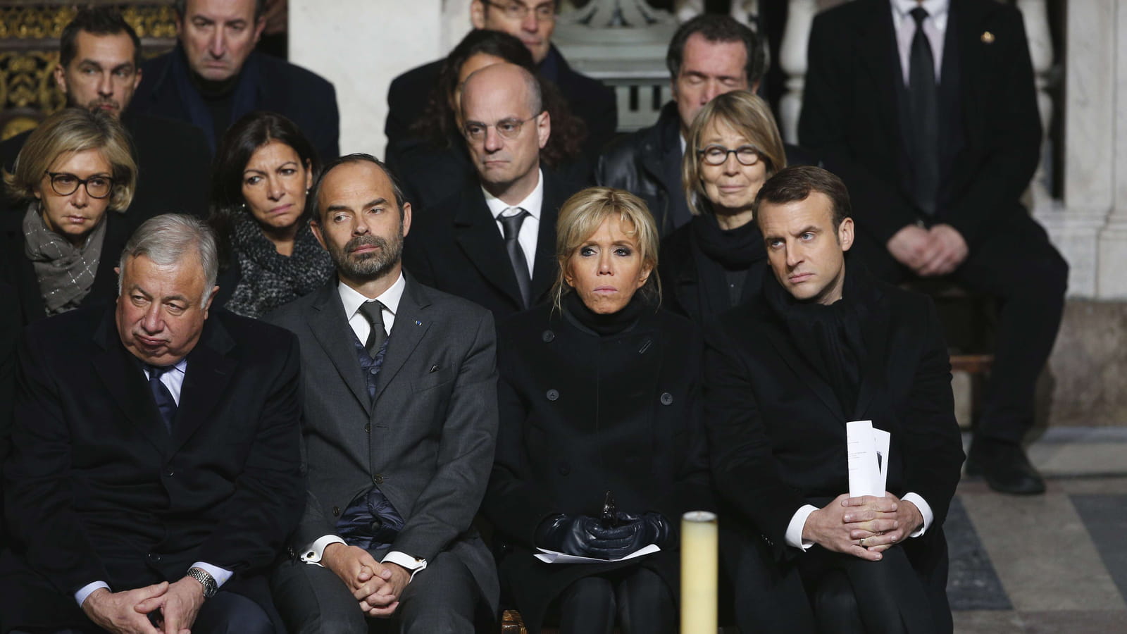 Emmanuel Macron, Brigitte Macron, Edouard Philippe et Gerard Larcher 