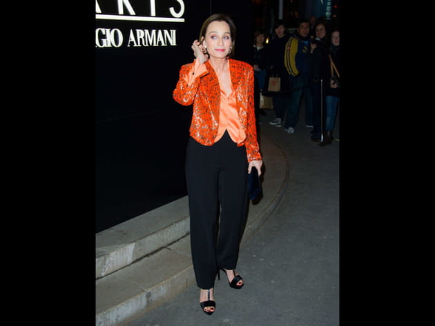 Fashion week : Kristin Scott Thomas au défilé Giorgio Armani Privé