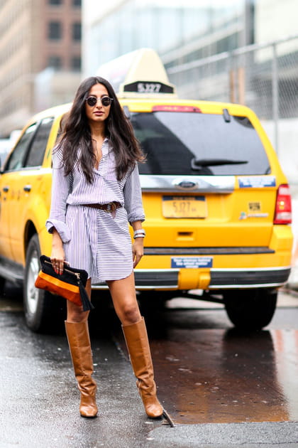 Street style &agrave; New York : la liquette ceintur&eacute;e