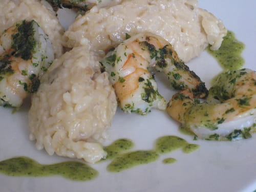 Risotto aux crevettes, pesto et parmesan : la recette facile