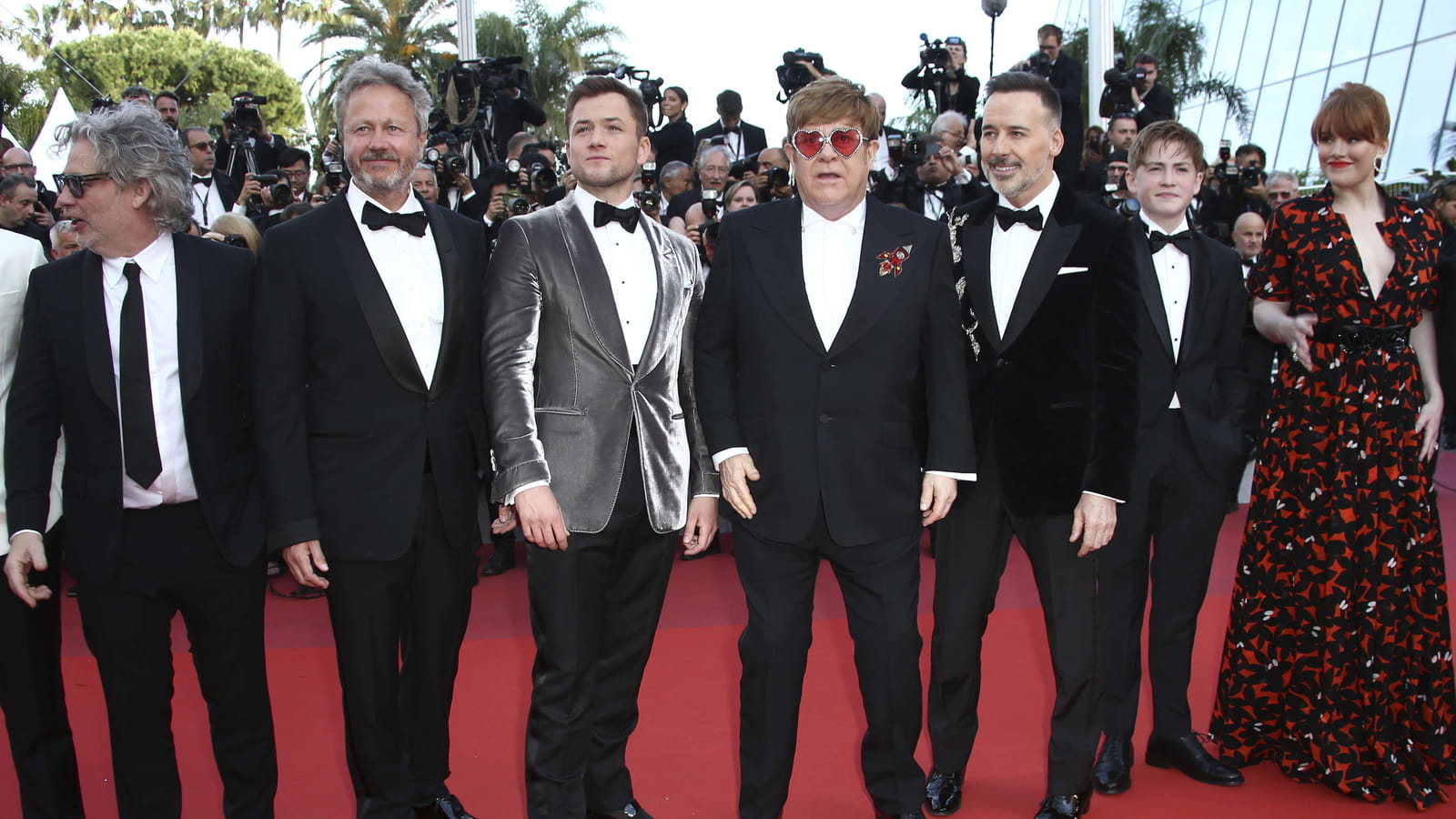 Dexter Fletcher,  Adam Bohling, Taron Egerton, Elton John, David Furnish, Kit Connor, Bryce Dallas Howard