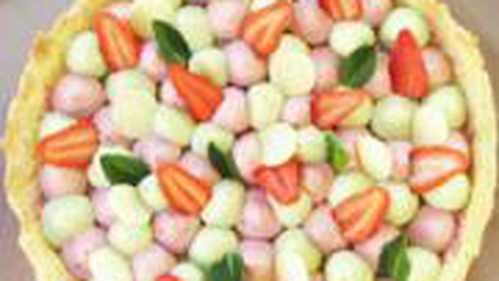 Tarte gourmande fraise & menthe