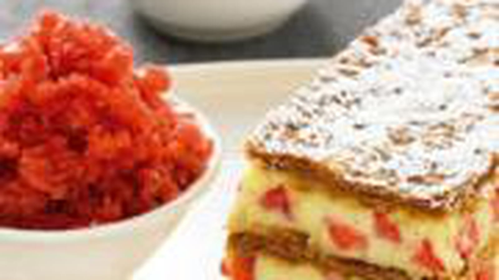 Granité fraise millefeuille vanille