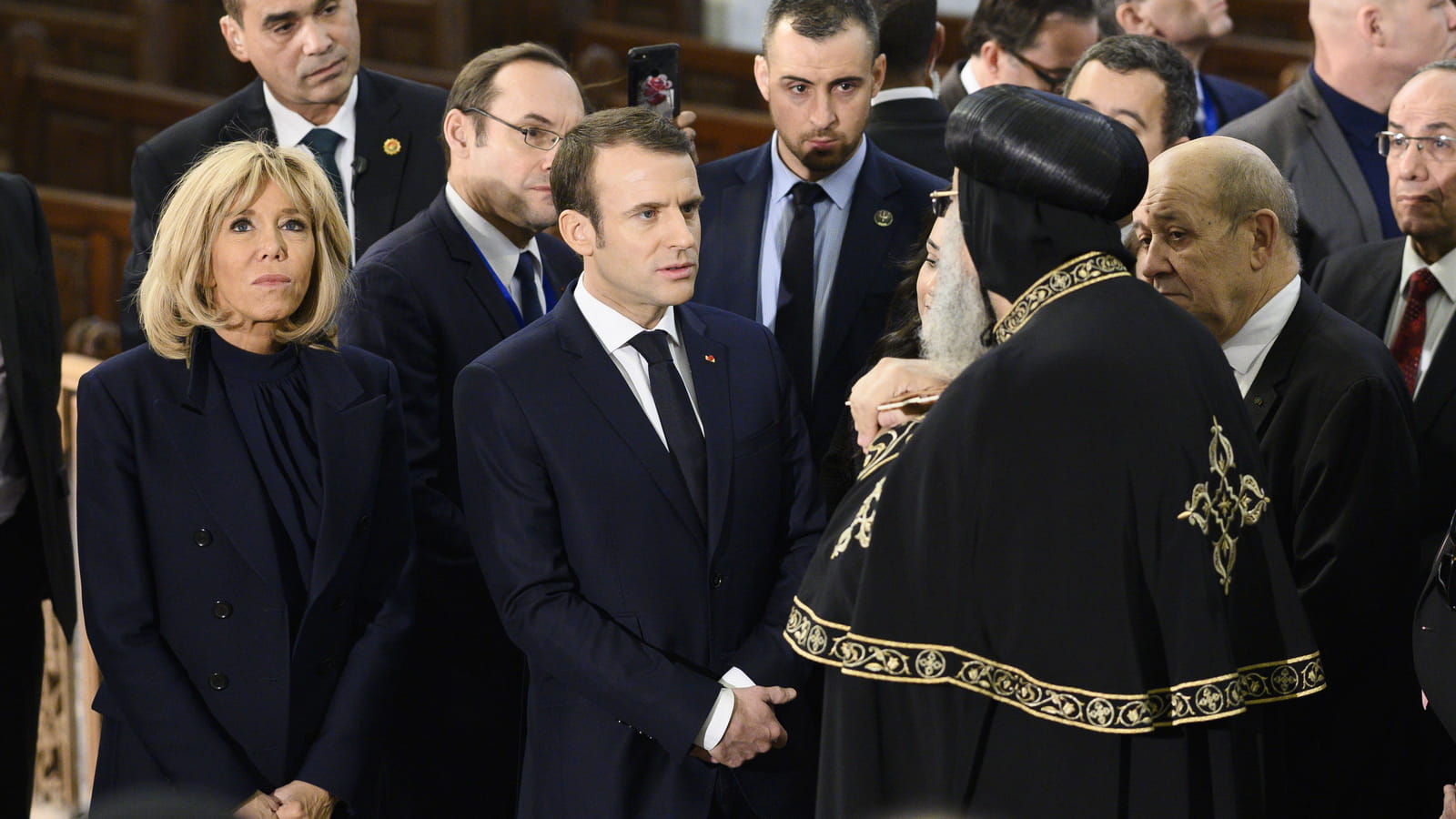 Brigitte et Emmanuel Macron et Théodore II, Jean-Yves Le Drian