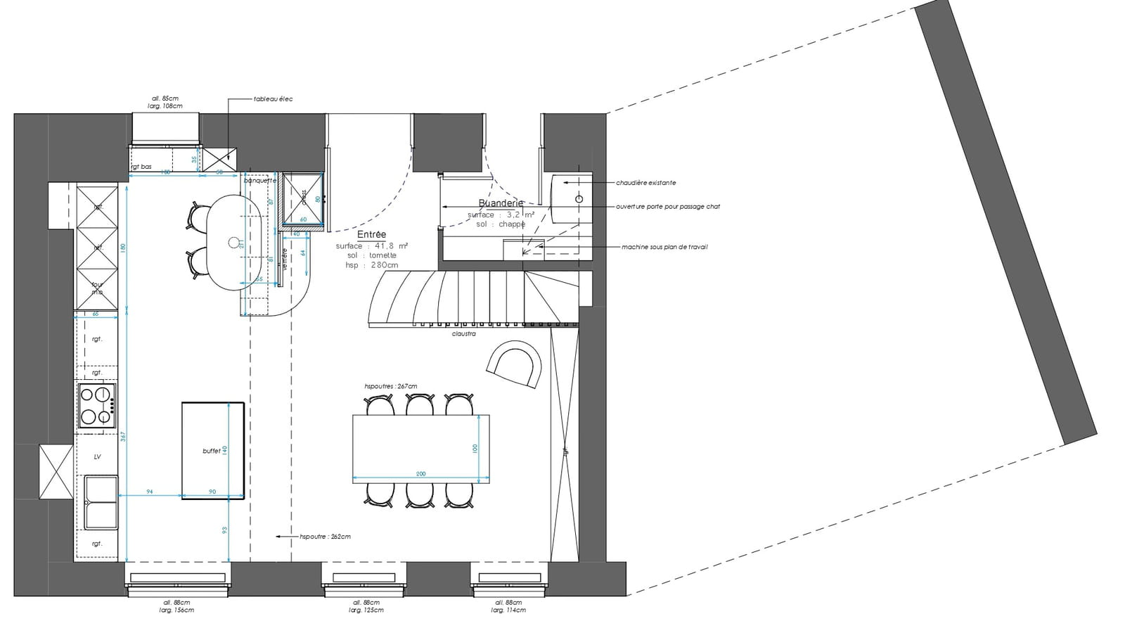 Plan projet rez-de-chaussée