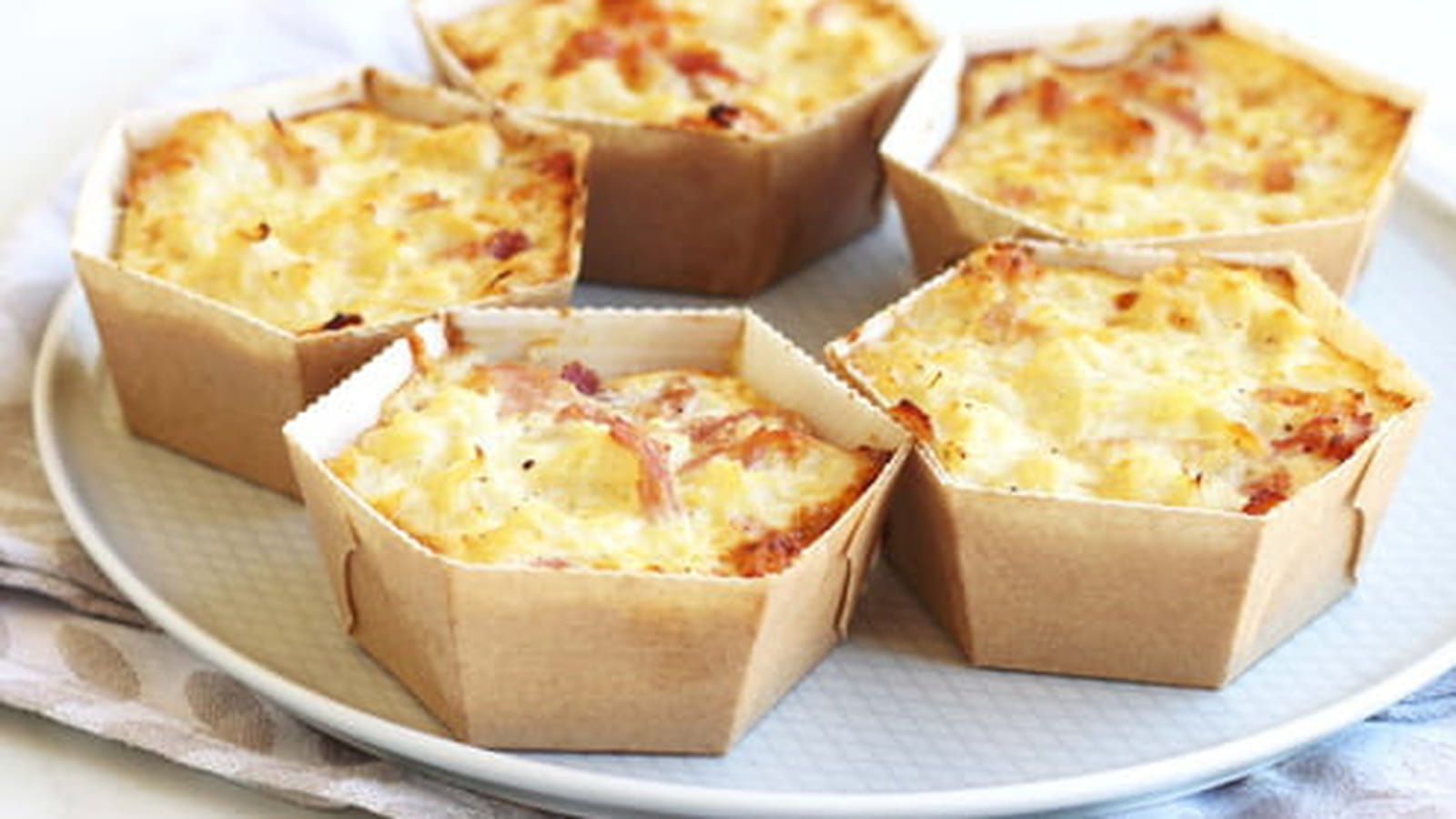 Petits cakes de chou-fleur au jambon