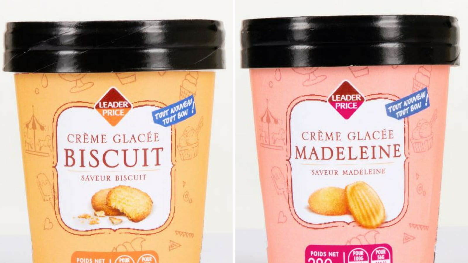 Madeleine et biscuit de Leader Price