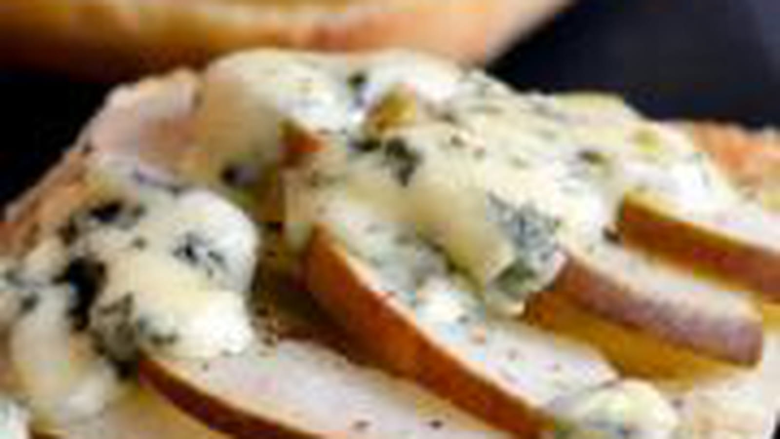 Ciabattas grillées aux poires et bleu