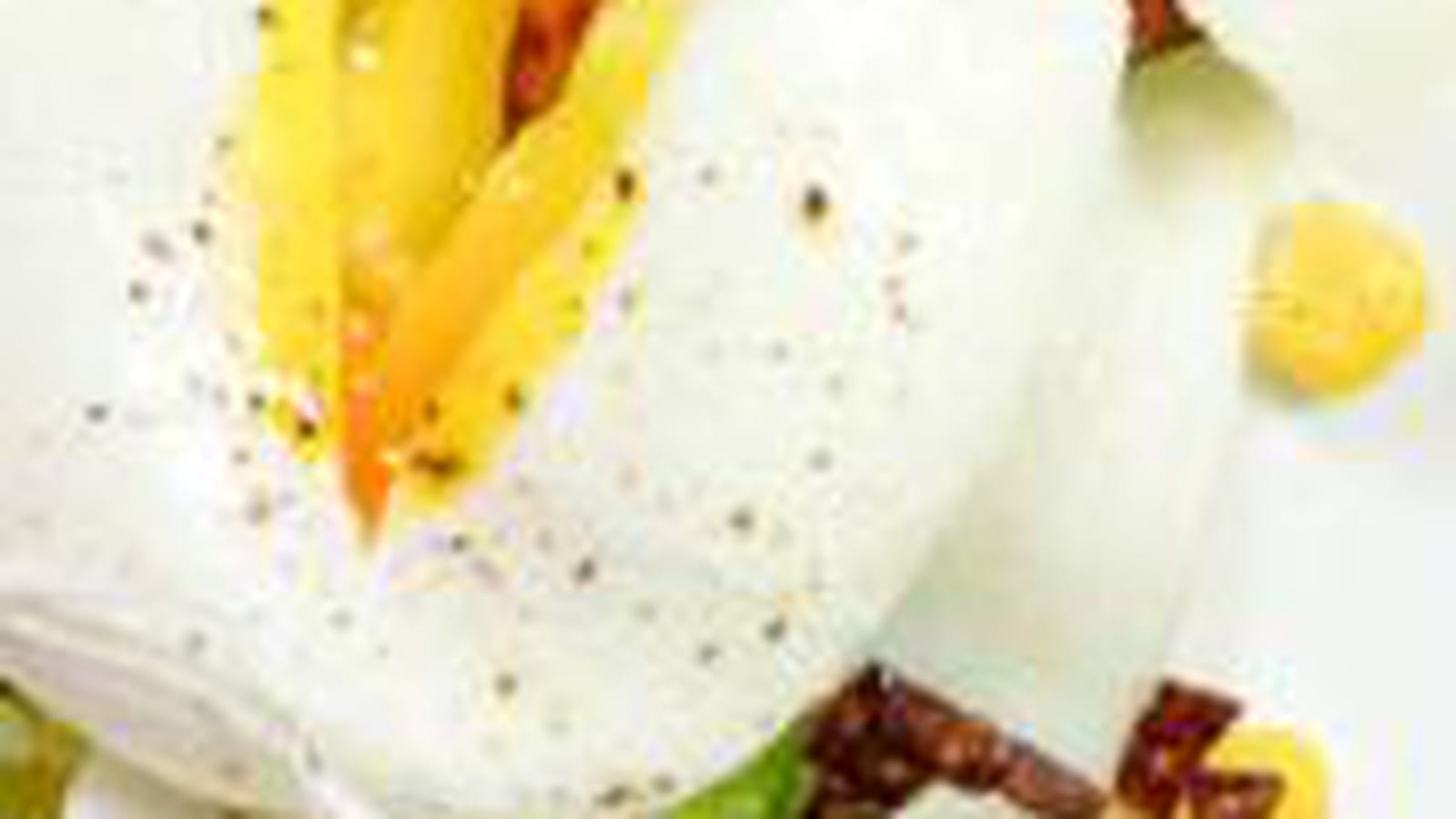 Oeuf poché, endives et dinde