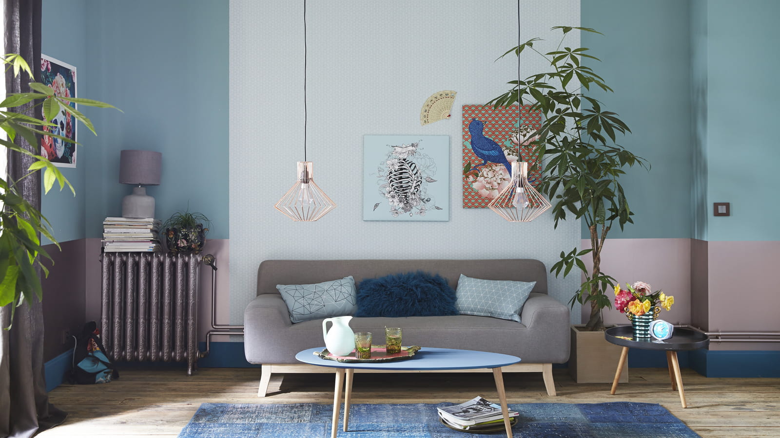 Peinture bleu rose Dulux
