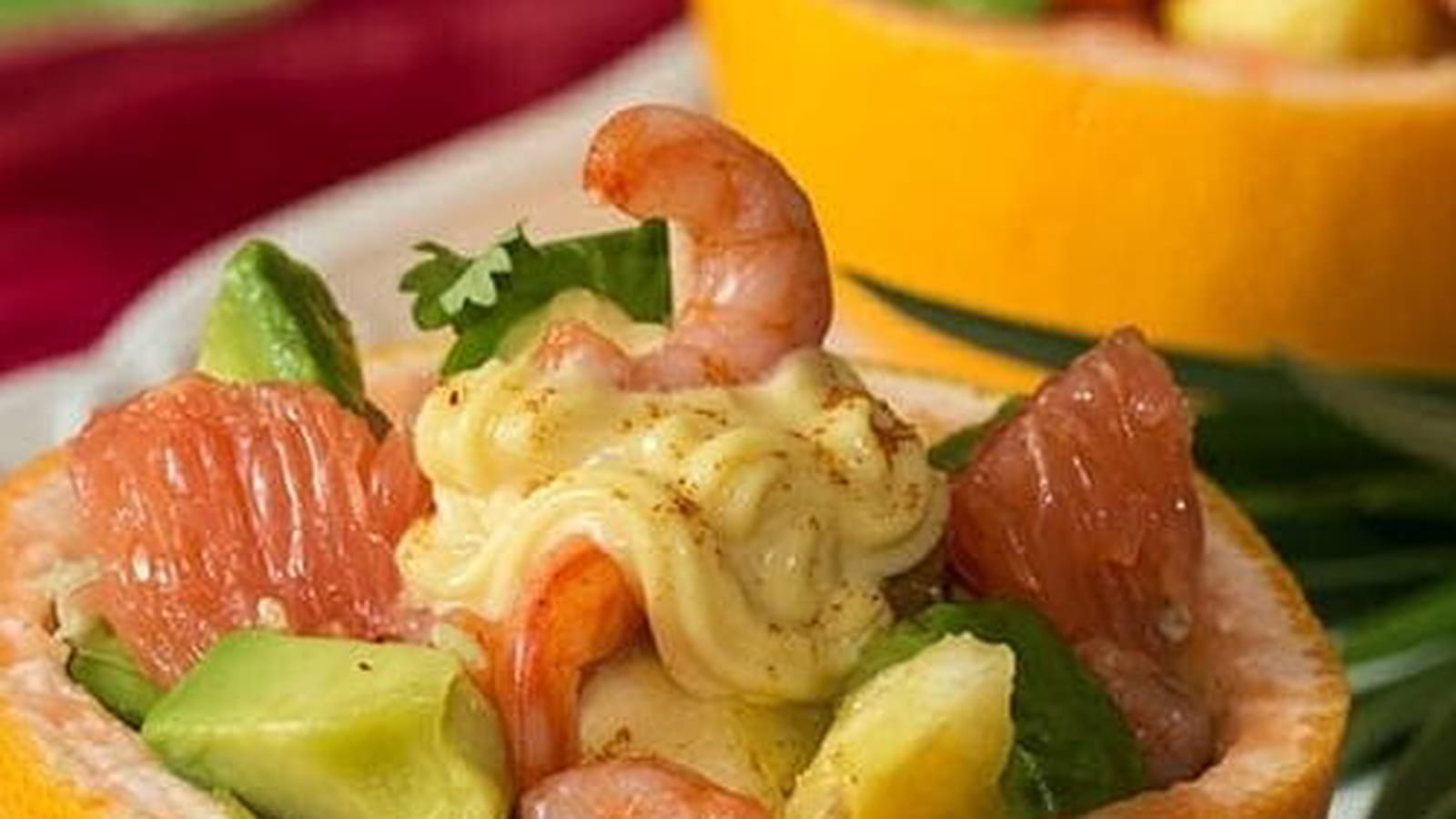 Pamplemousses cocktail aux crevettes