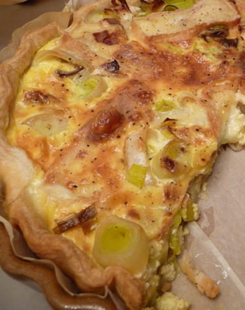 Quiche feuilletée aux poireaux et maroilles