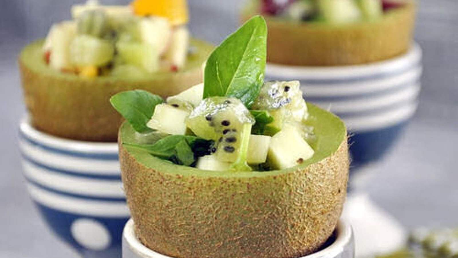 Petits farcis de kiwis Oscar à la mimolette et magret de canard
